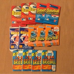14 Baseball wax packs from 1988 1989 1990